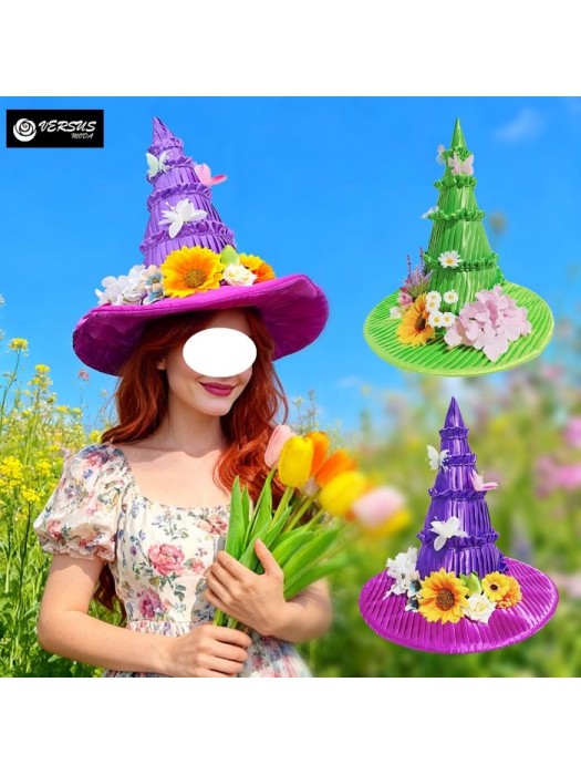 Cappello Carnevale Maschera Fata Buona Fatina Flowers Hat Costume FATAHAT01